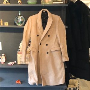 Zara women's beige dress coat topcoat
